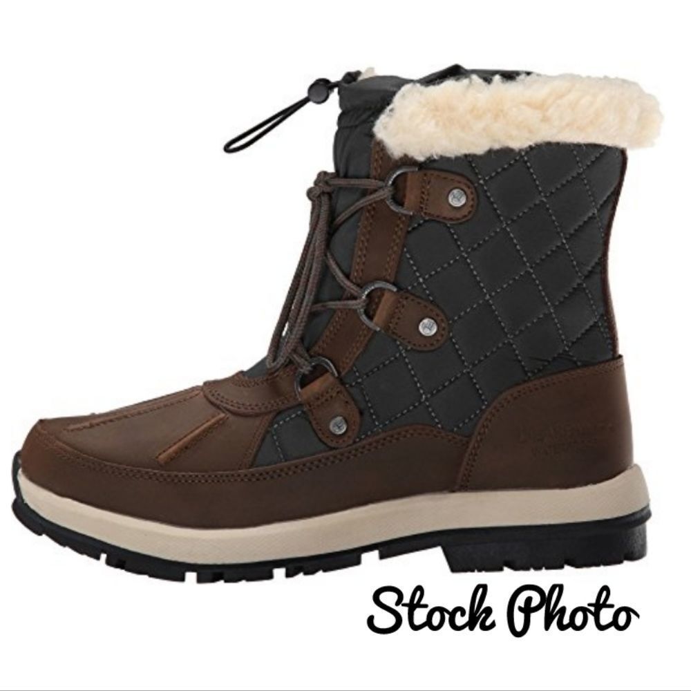 BEARPAW Bethany Chocolate/Green Waterproof Cold Weather Winter Boots 8